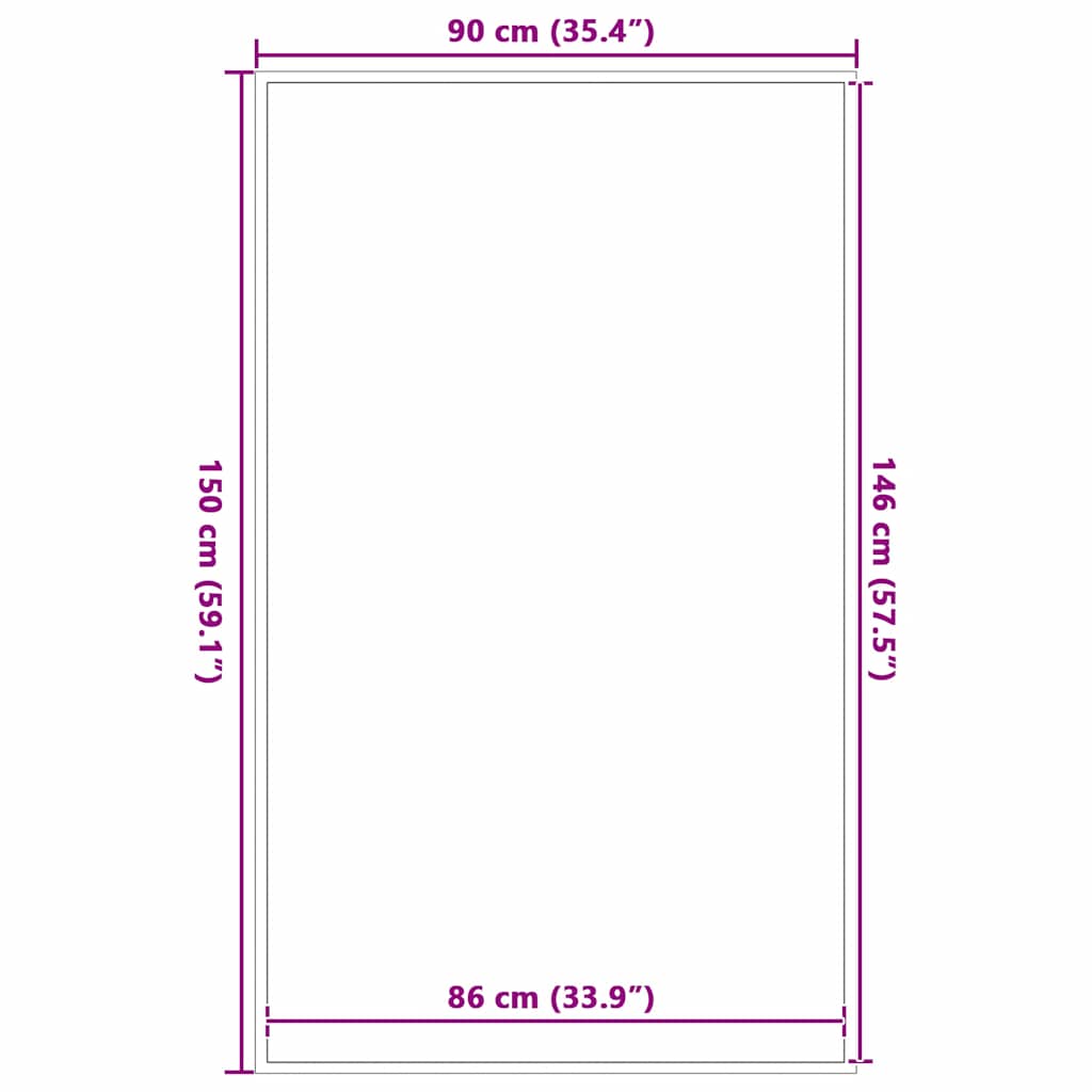 Zerbino Antracite 90x150 cm