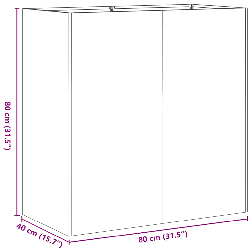 Fioriera Bianca 80x40x80 cm in Acciaio Laminato a Freddo | homemem39