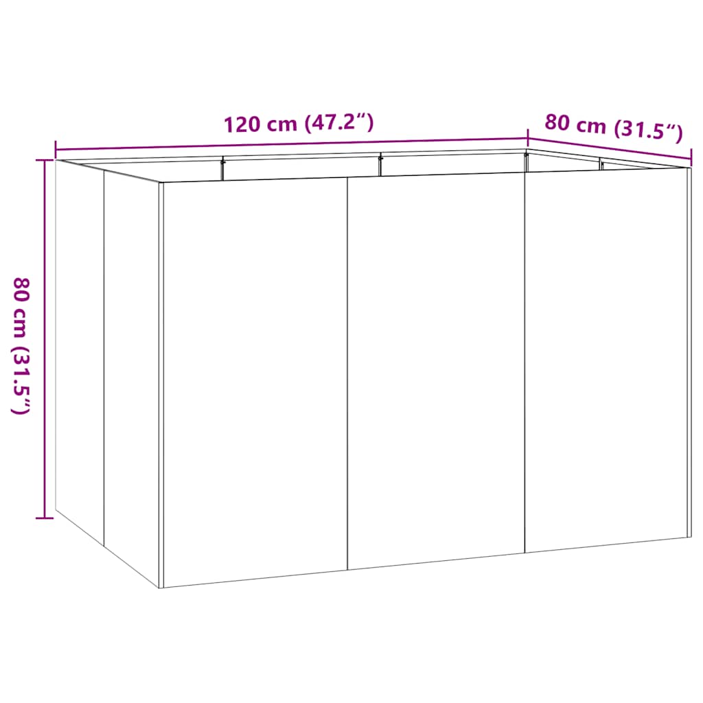 Fioriera Bianca 120x80x80 cm in Acciaio | homemem39