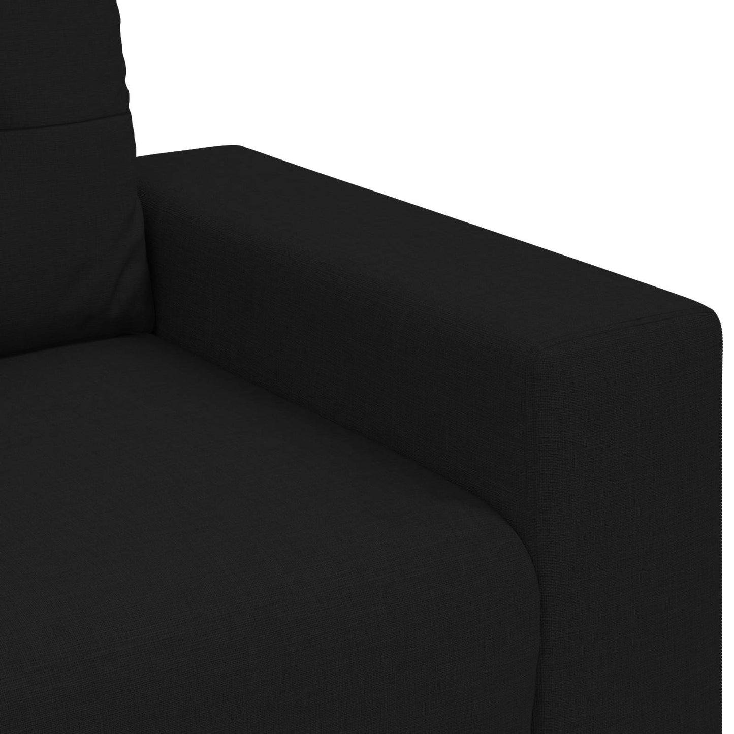 Divano 3 pcs Nero 221 x 80 x 80 cm Tessuto misto lino | homemem39