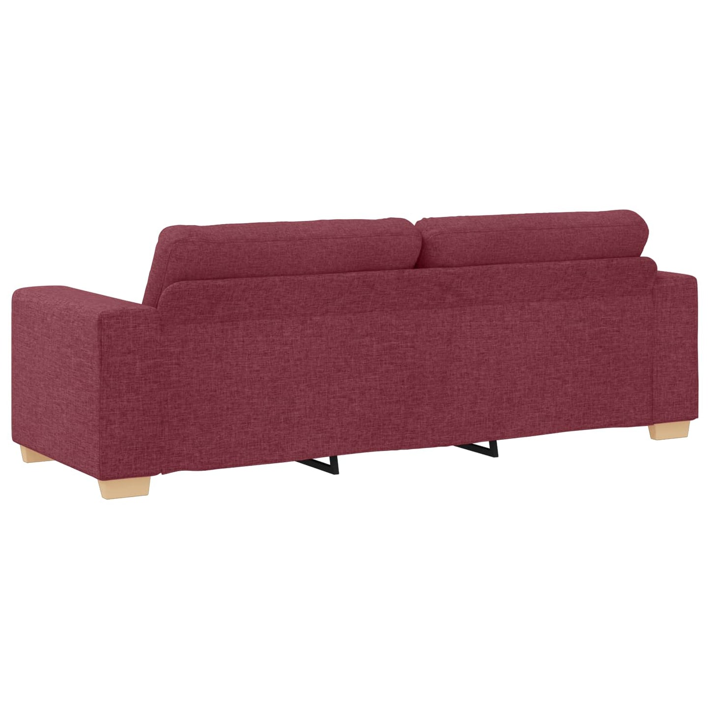Divano 3 pz Rosso Vento Tessuto misto lino | homemem39