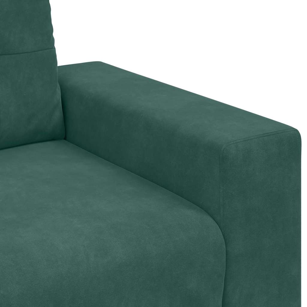 Set di divani 3 pcs Verde Scuro 221 x 80 x 80 cm Velluto
