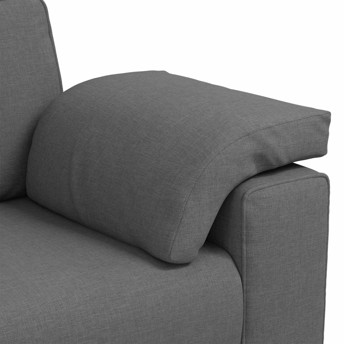 Divano 3 pcs Grigio scuro 219 x 80 x 82 cm Tessuto misto lino