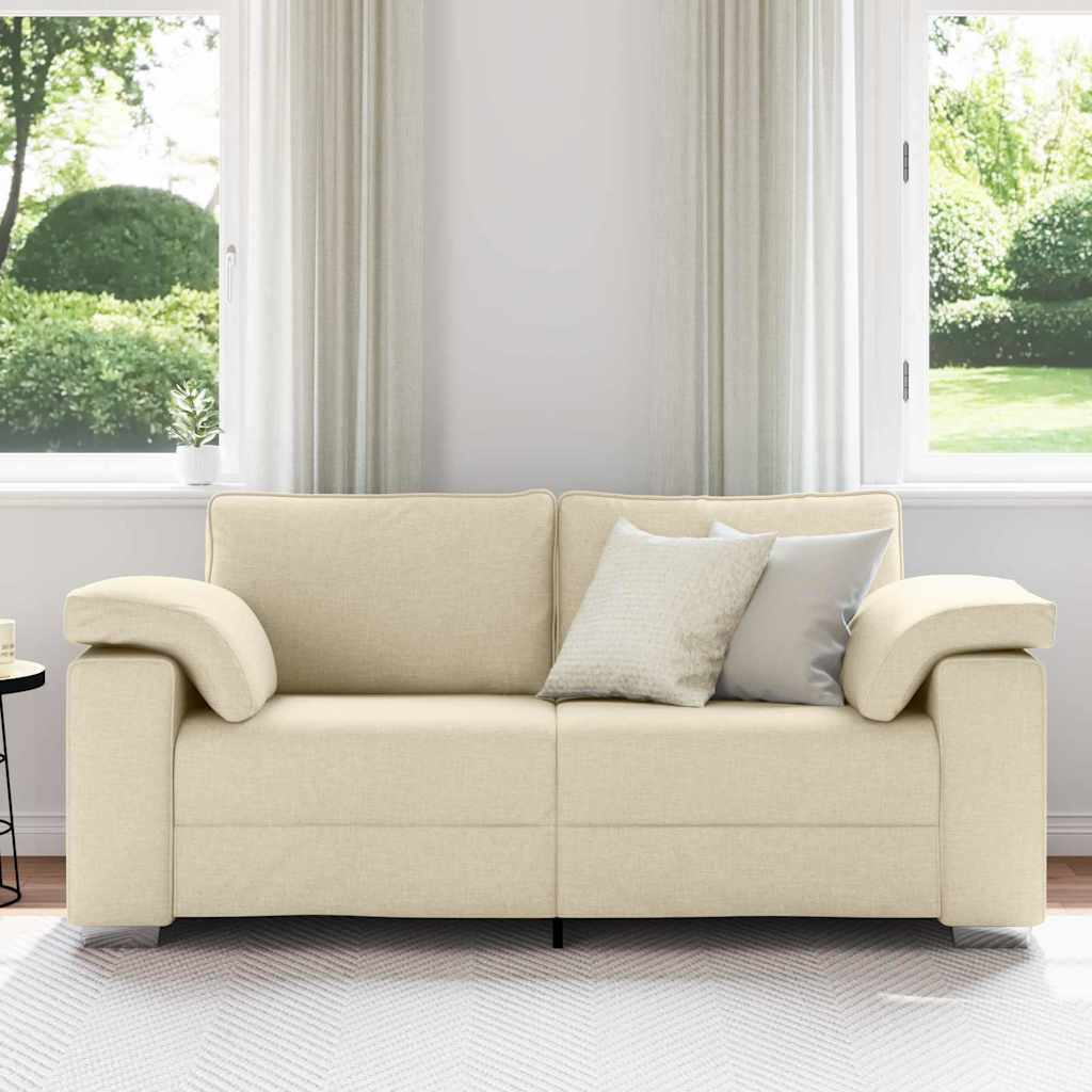 Divano a due posti Crema 180 cm Tessuto - homemem39