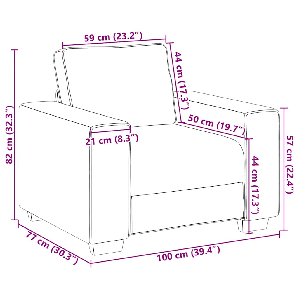 Divano Sedia Grigio Chiaro 100x77x82 cm Velluto | homemem39