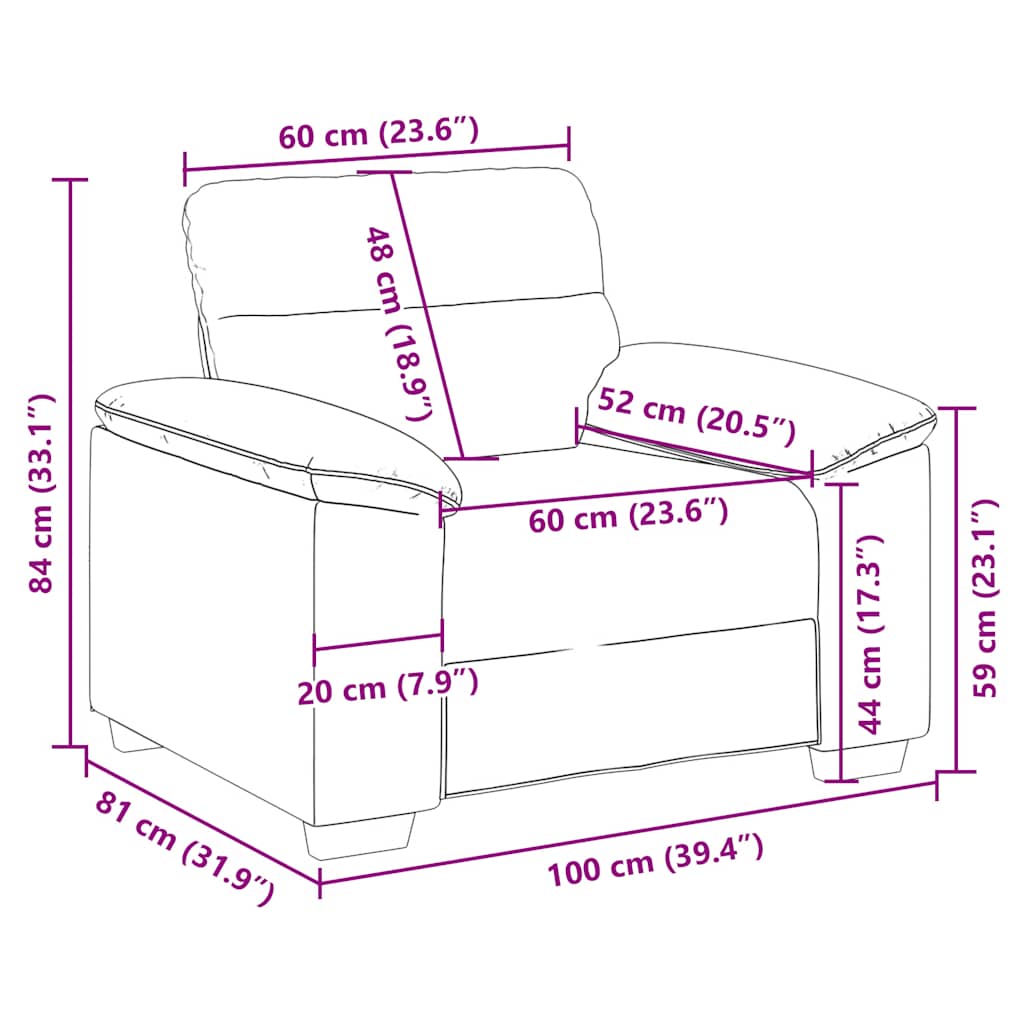 Poltrona Grigia 100x81x84 cm in Similpelle | homemem39