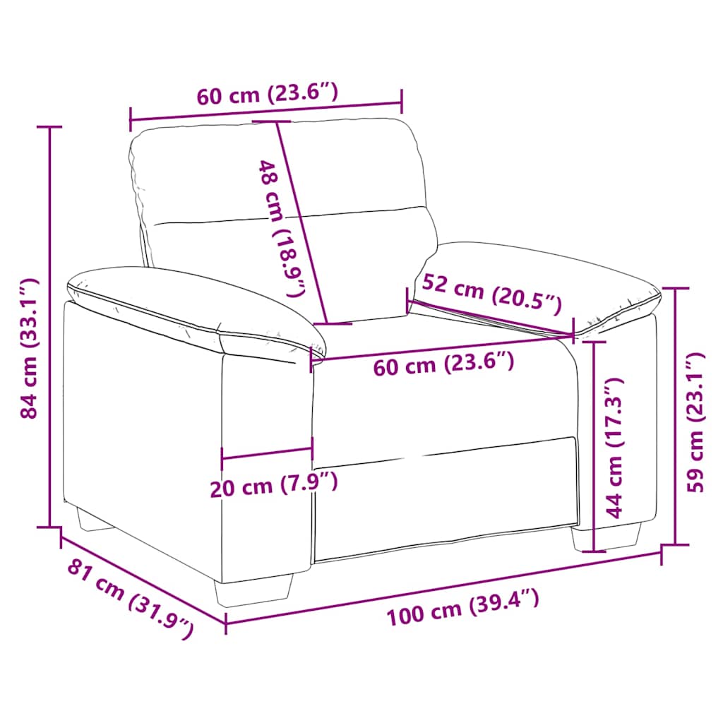 Poltrona Cappuccino 100x81x84 cm in Similpelle | homemem39