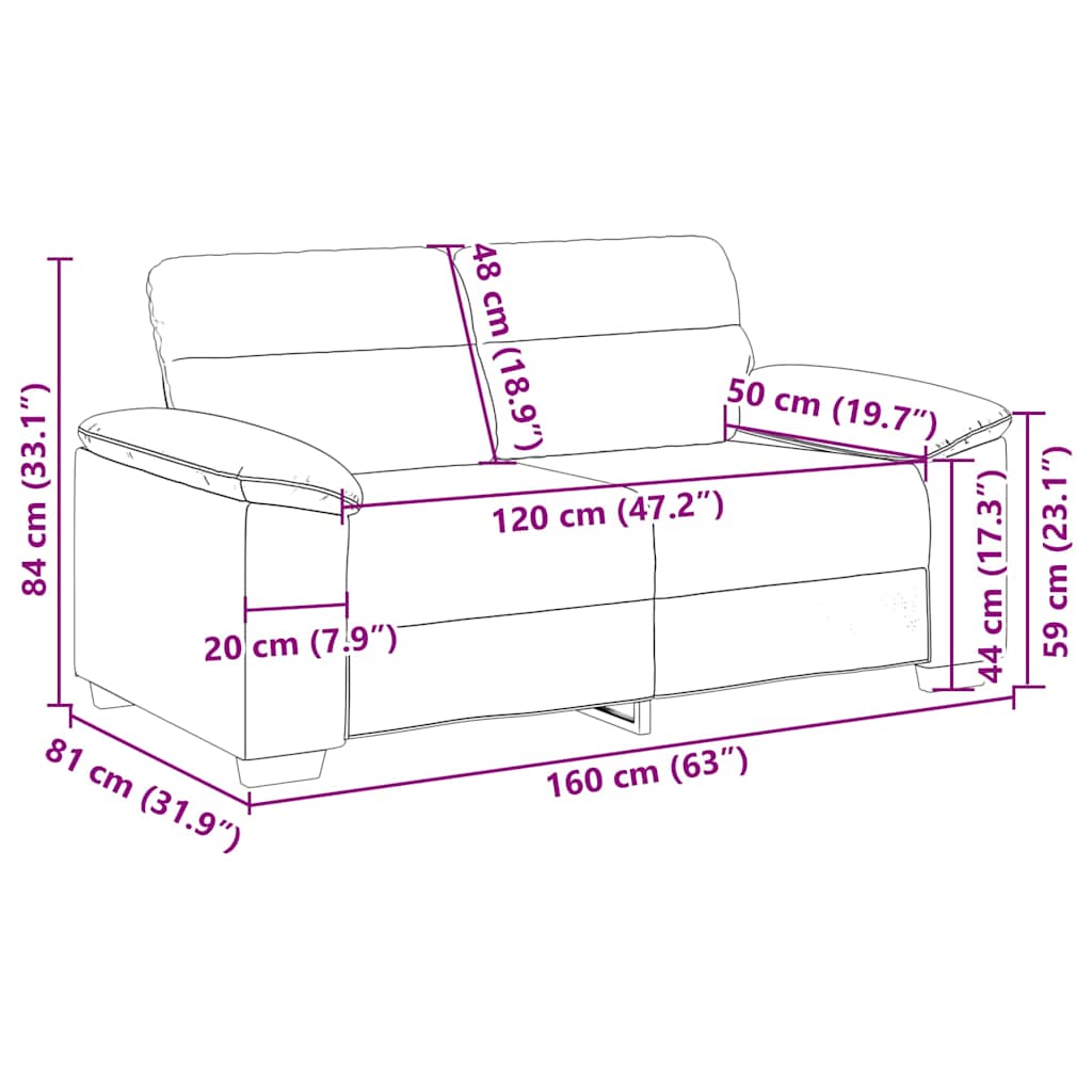 Divano a 2 posti Grigio 160x81x84 cm in Similpelle | homemem39