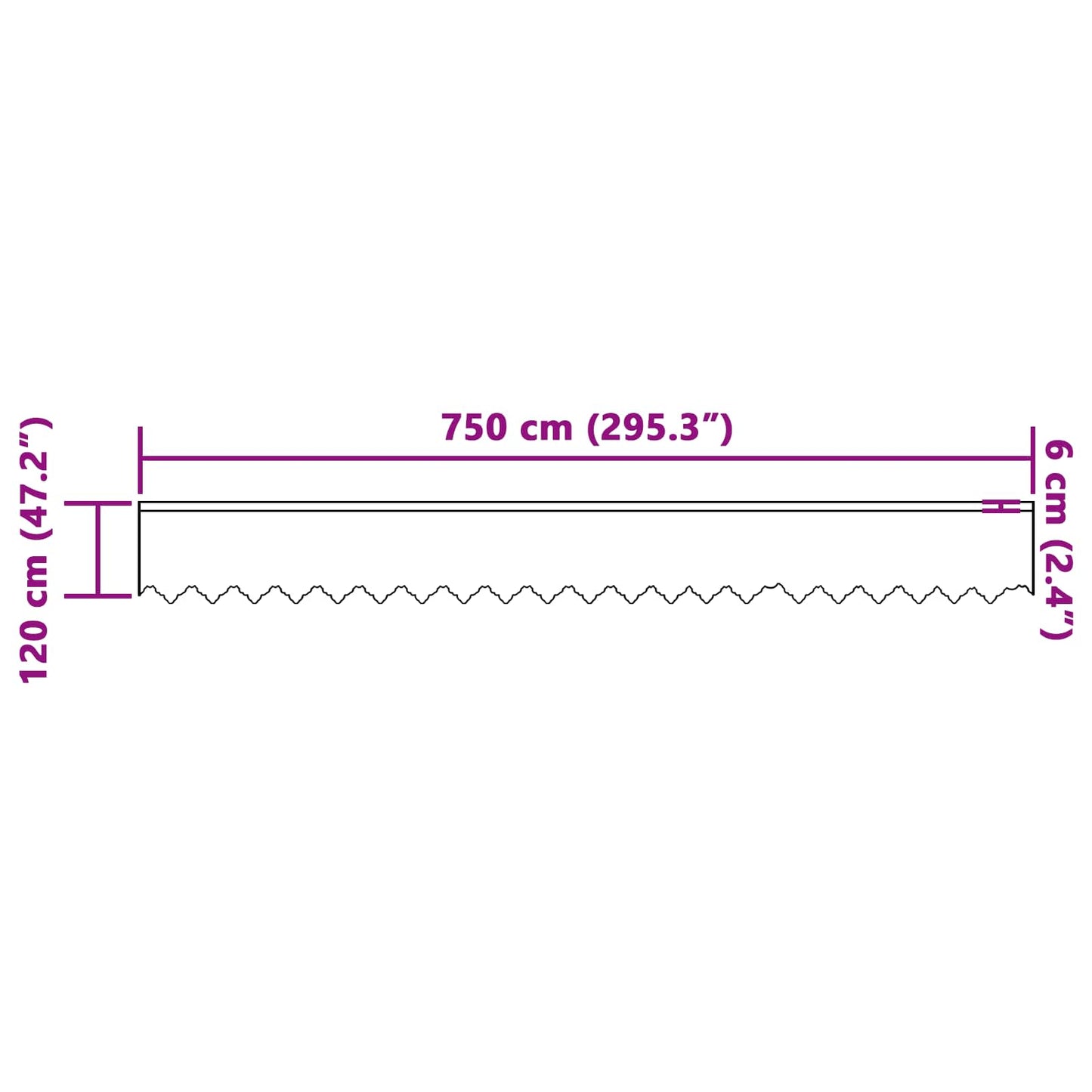 Tenda in Pizzo con tende Bianco 120 x 750 cm Poliestere