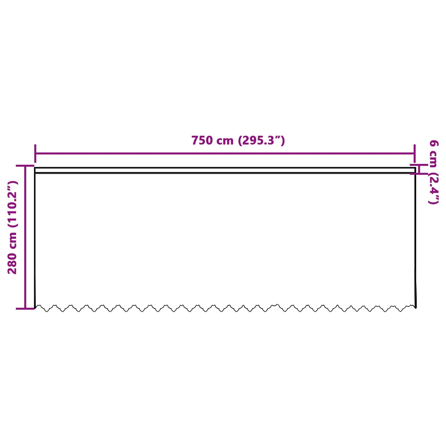 Tenda in Pizzo con tende Bianco 280 x 750 cm Poliestere