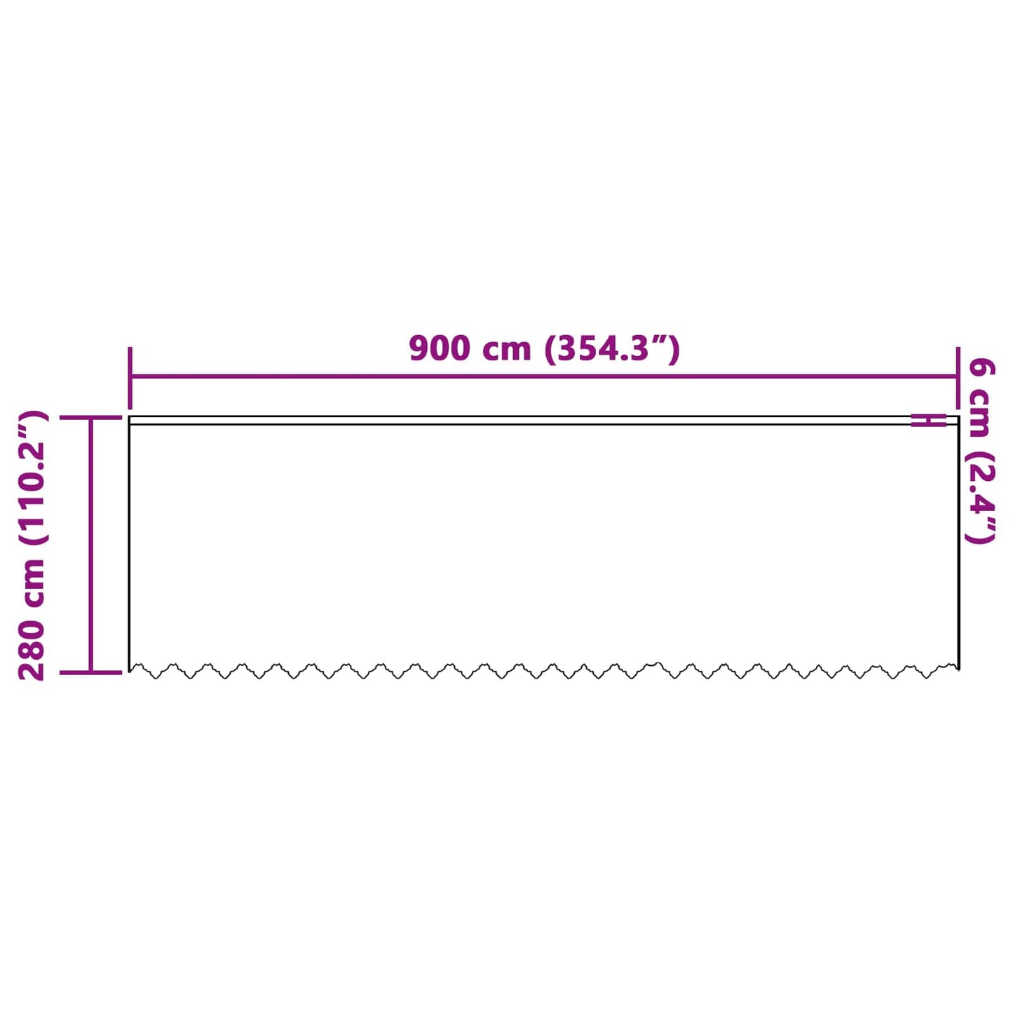 Tenda in Pizzo con tende Bianco 280 x 900 cm Poliestere
