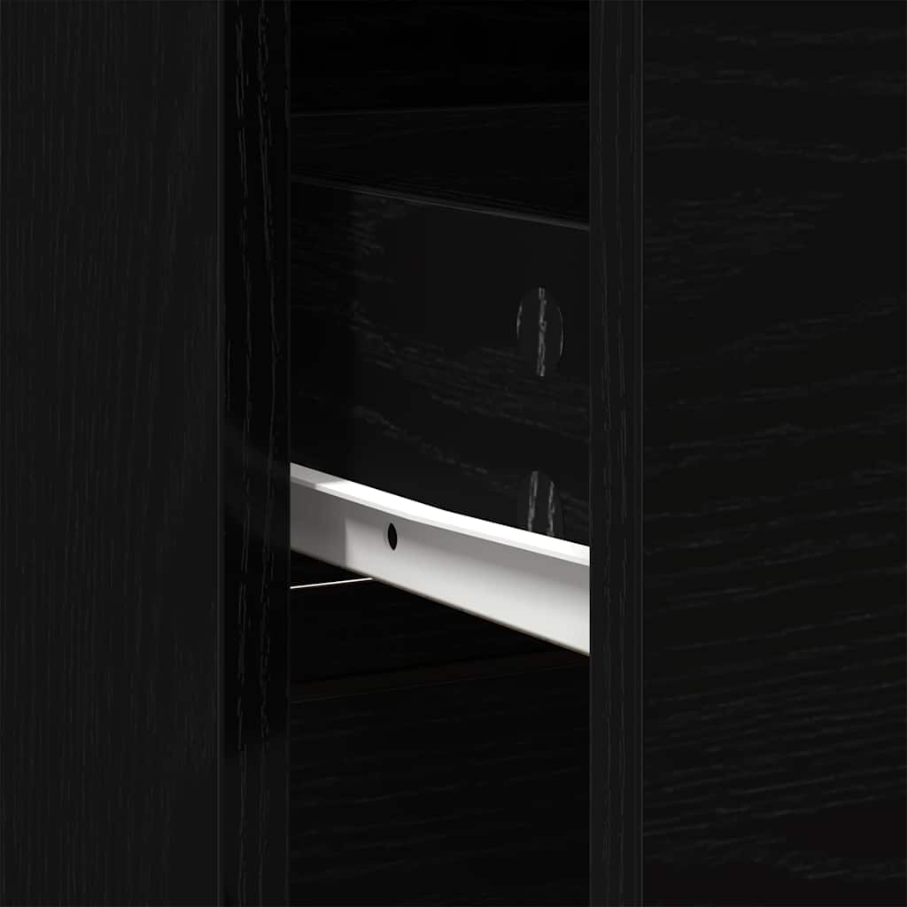 Credenza con Cassetto Rovere Nero 80x34x76 cm Legno Multistrato - homemem39