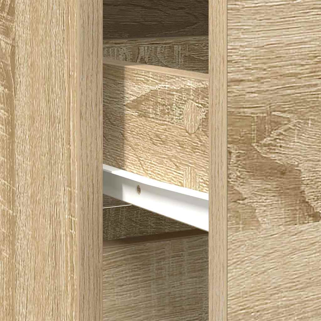 Credenza con Cassetto Rovere Sonoma 80x34x76 cm in Truciolato - homemem39