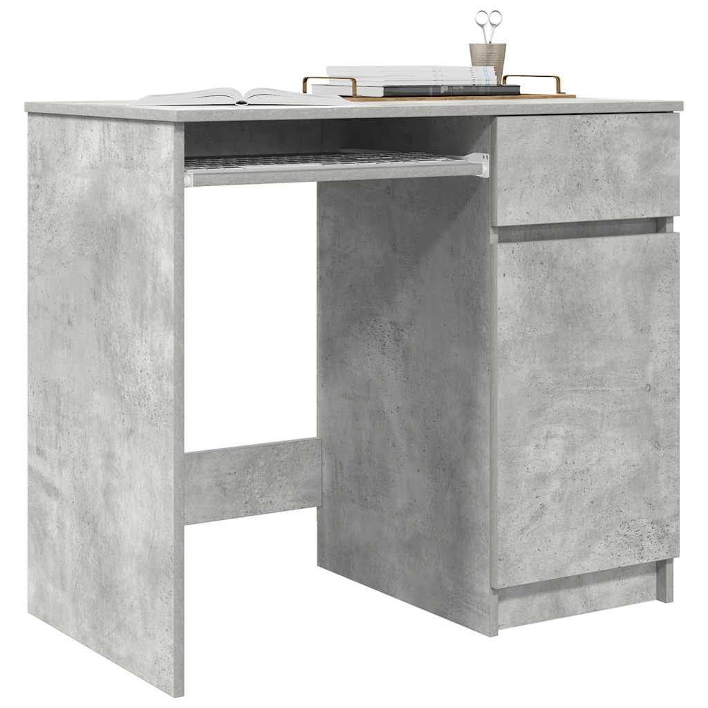 Scrivania Grigio Cemento 86x49x76 cm in Legno Multistrato