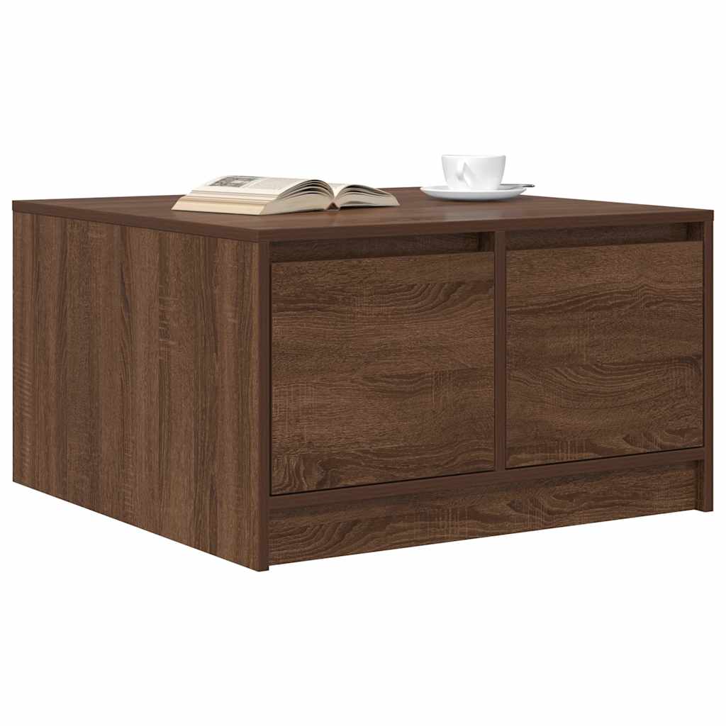Tavolino da Salotto con Cassetti Rovere Marrone 70,5x70x40 cm