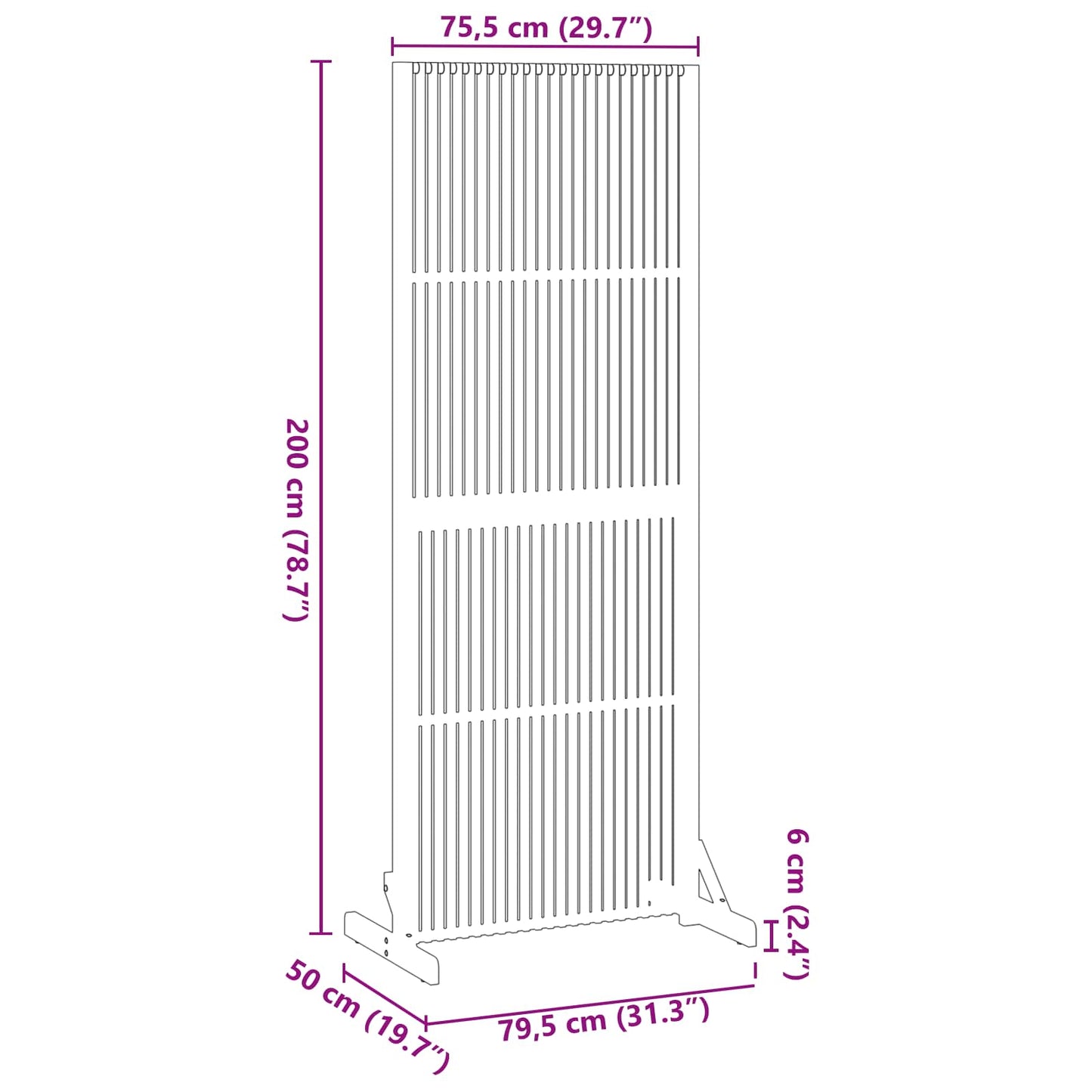 Schermo per Privacy Marrone 79,5 x 50 x 200 cm | homemem39