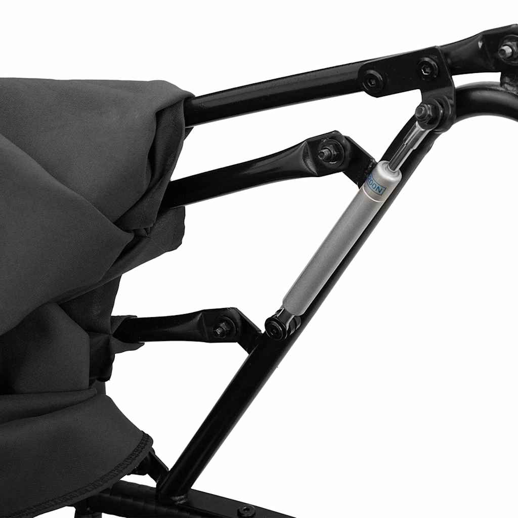 Lettino Prendisole Esterno Tetto e Cuscini Nero in Polyrattan - homemem39