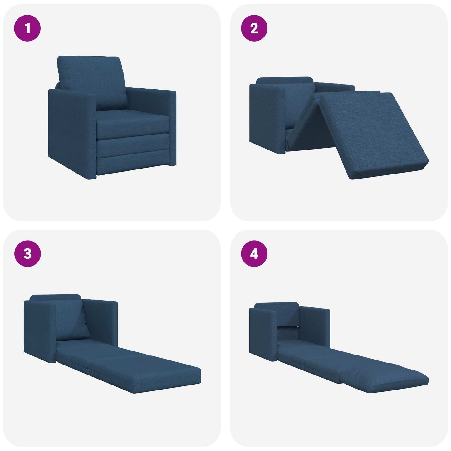 Divano letto Blu 74 x 77 x 81 cm Tessuto | homemem39