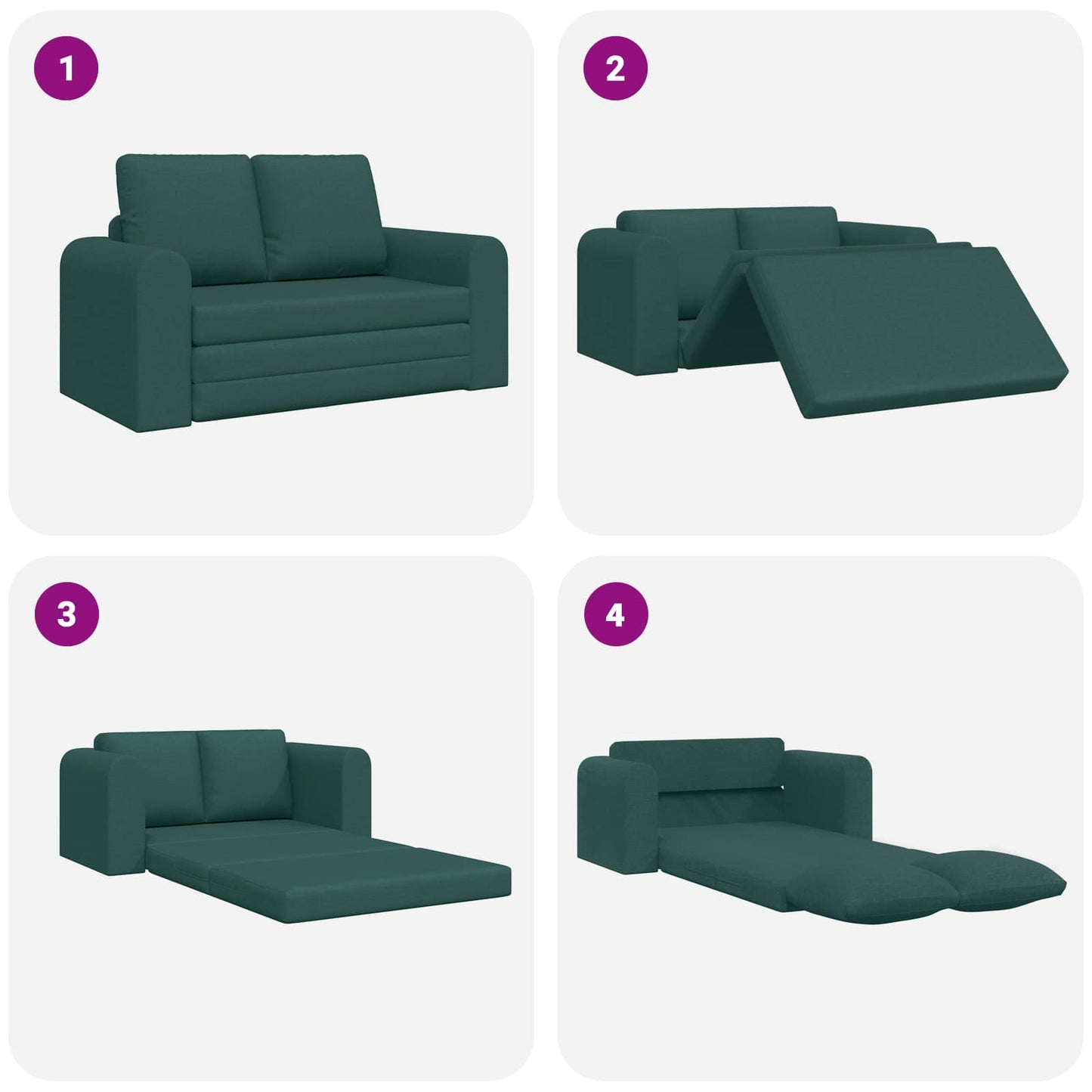 Divano letto 60cm Verde Scuro Tessuto | homemem39