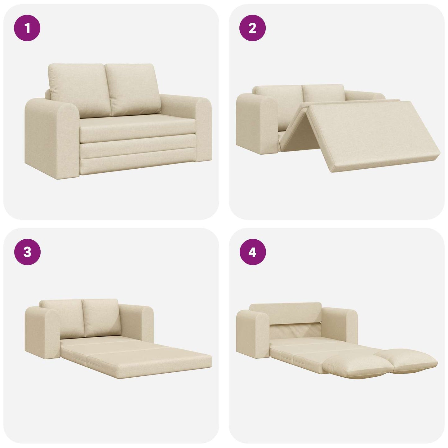 Divano letto 60cm Crema Tessuto | homemem39