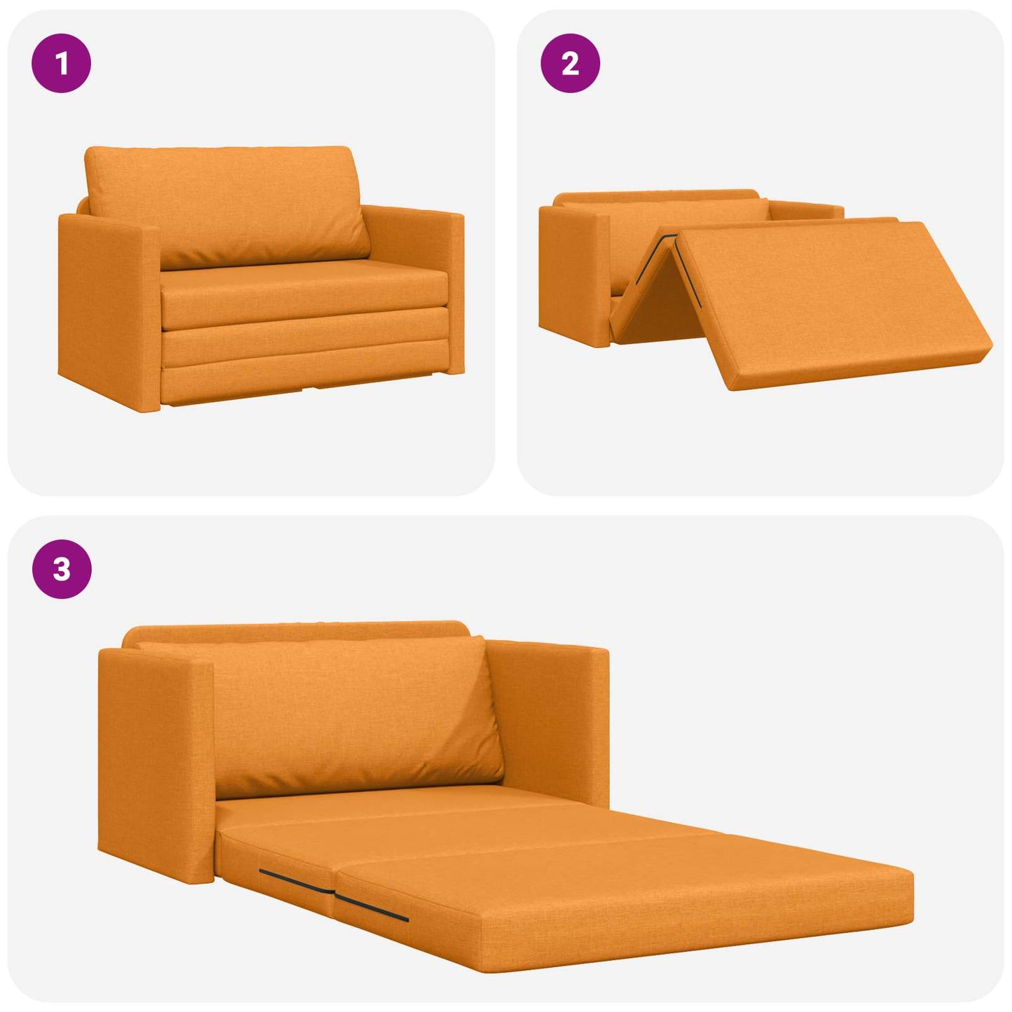 Divano letto 110cm Giallo Scuro Tessuto | homemem39