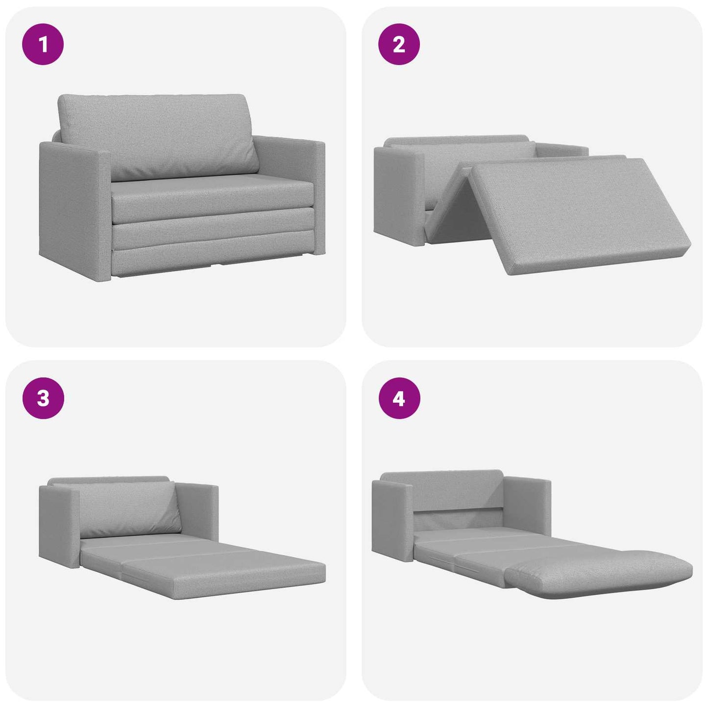 Divano letto Grigio Nuvola 124 x 71 x 78 cm Tessuto