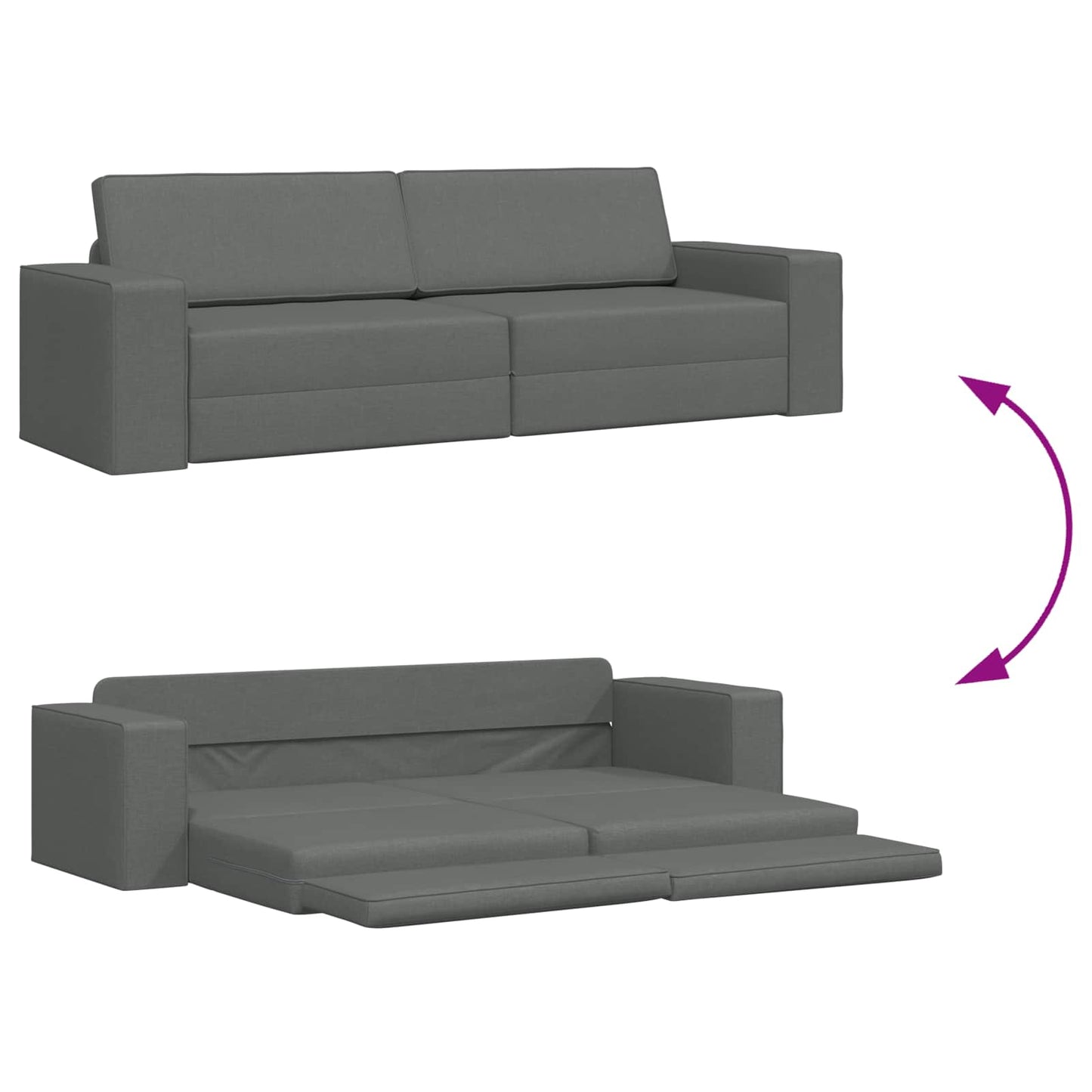 Divano letto Grigio scuro 245 x 78 x 77 cm Tessuto