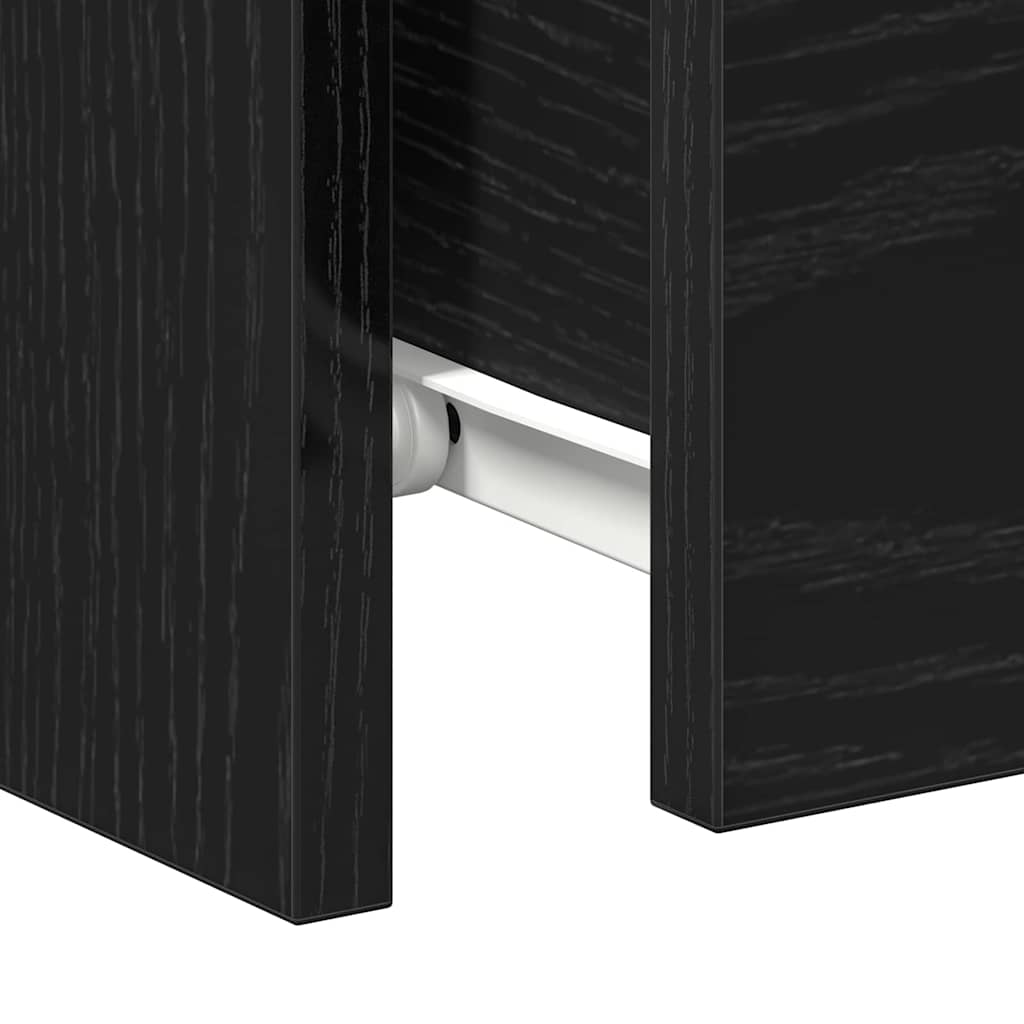 Armadio da Notte con cassetto 2 pcs Rovere Nero 30 x 30 x 40 cm
