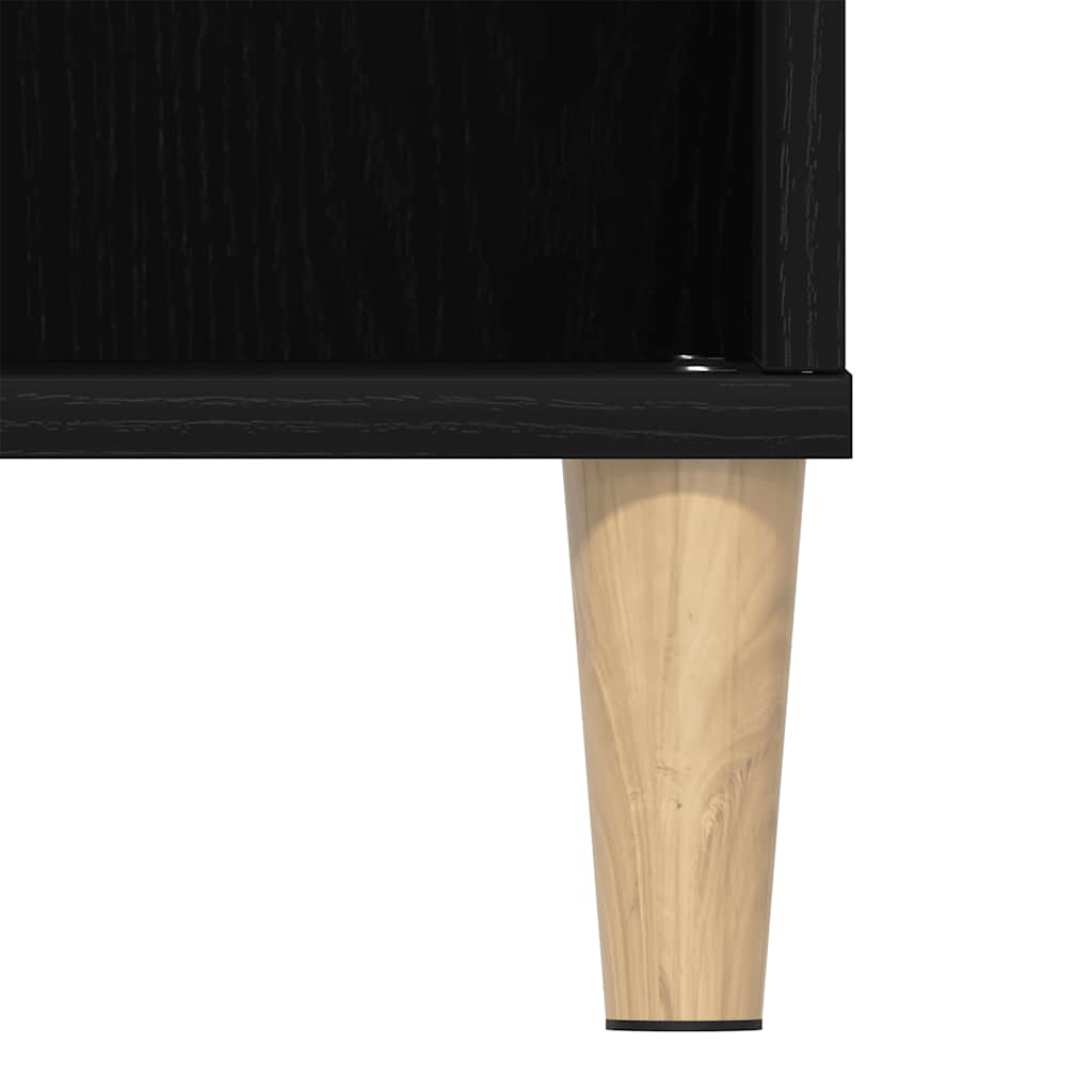 Mobiletto per Lavabo Rovere Nero 80x33x60 cm in Legno Massello