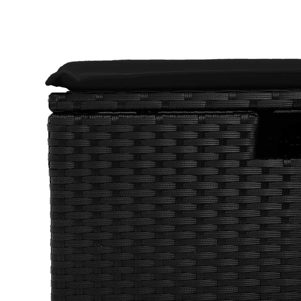 Set Divano da Giardino 6 pz con Cuscini Nero in Polyrattan | homemem39