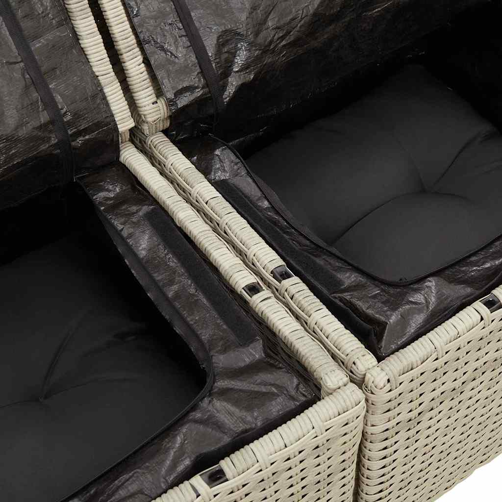 Set Divano da Giardino 6pz con Cuscini Grigio Chiaro Polyrattan - homemem39