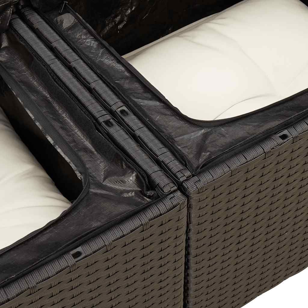 Set Divani da Giardino con Cuscini 8 pz Nero in Polyrattan | homemem39