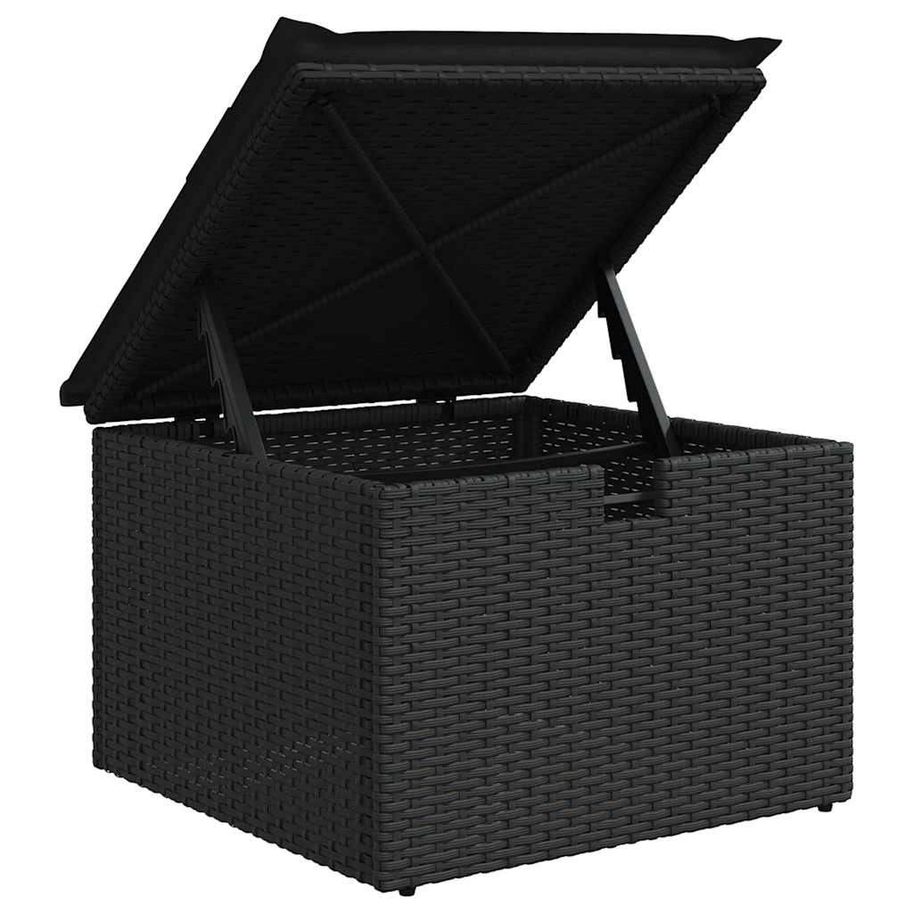 Set Divani da Giardino 9 pz con Cuscini Nero in Polyrattan | homemem39
