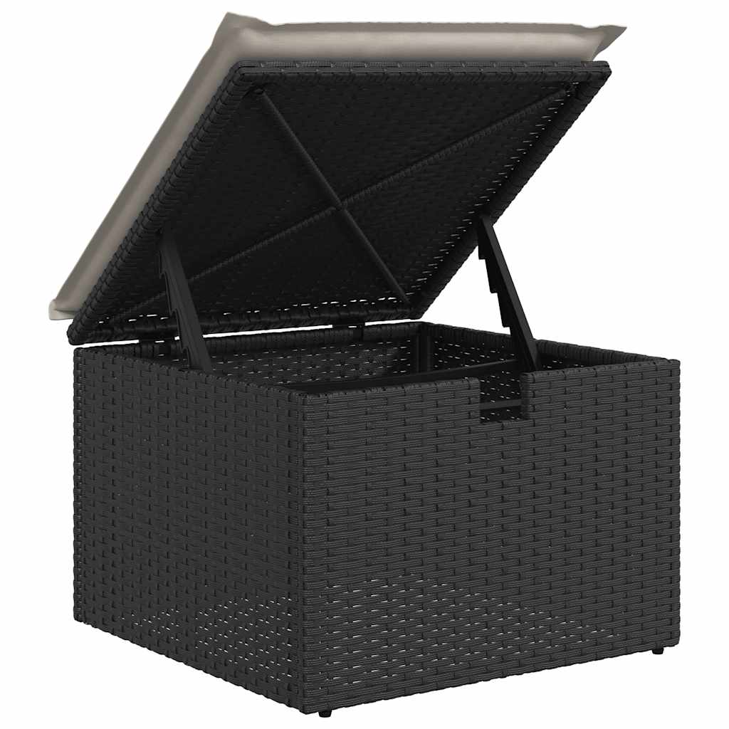 Set Divano da Giardino 6 pz con Cuscini Nero in Polyrattan | homemem39