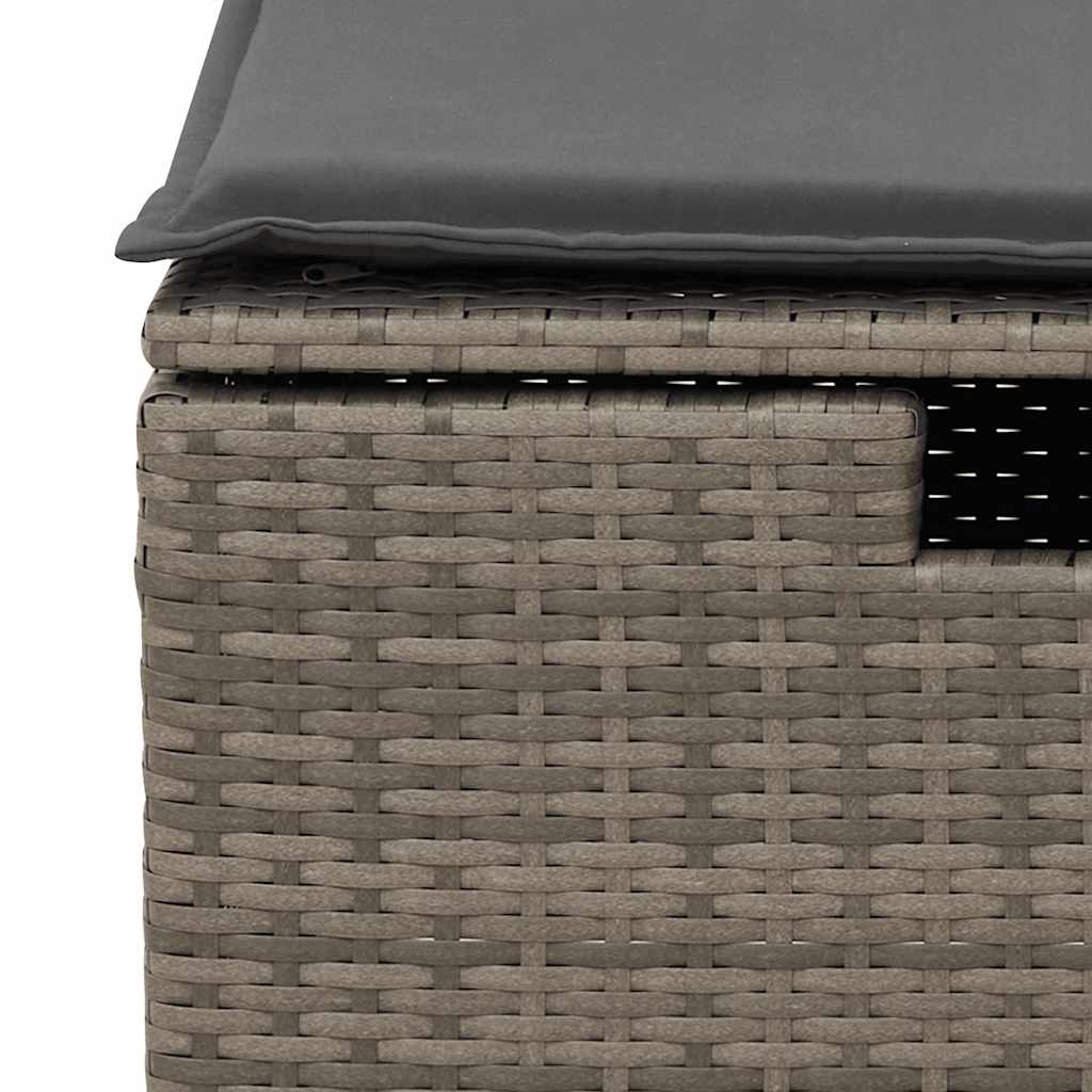Set Divano da Giardino 9 pz con Cuscini Grigio in Polyrattan