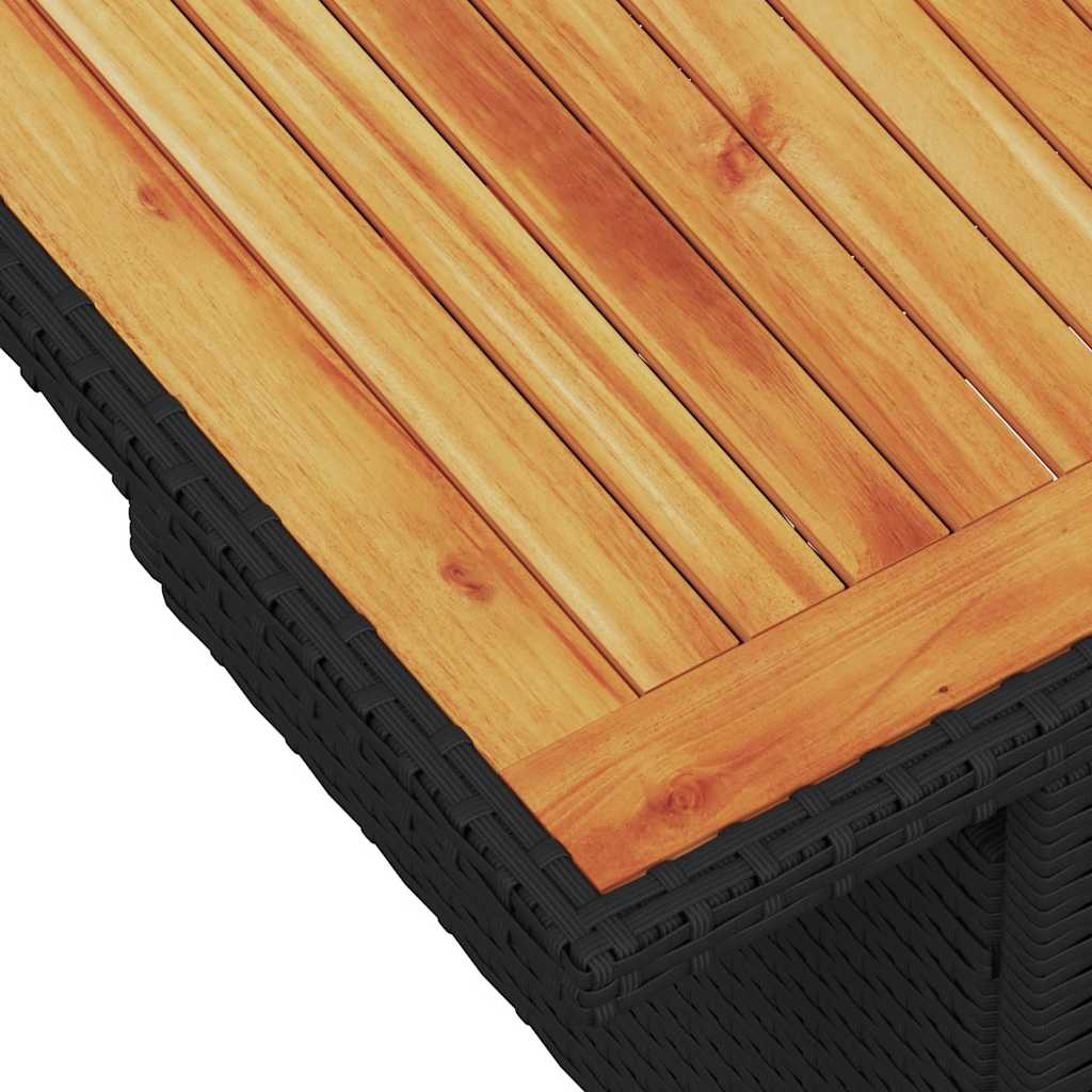 Set Divani da Giardino 9 pz con Cuscini Nero Polyrattan Acacia | homemem39