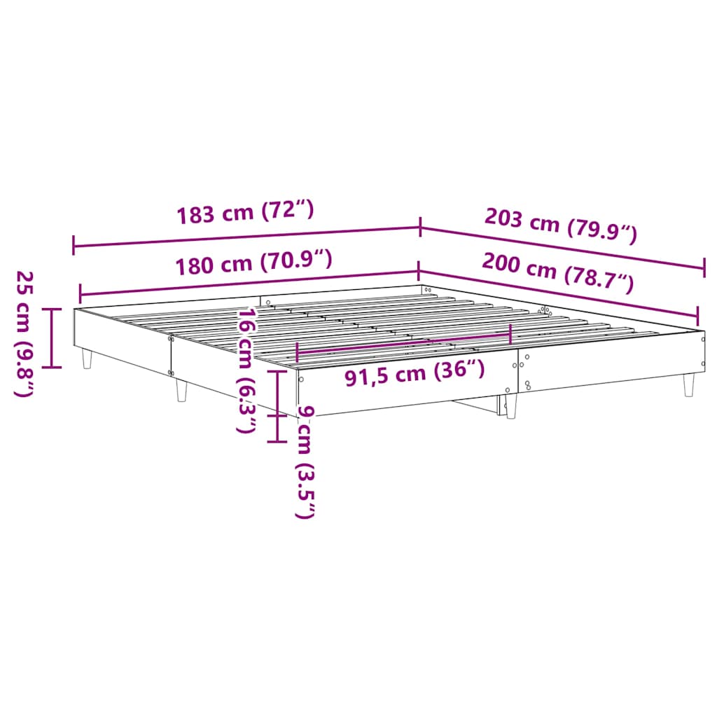 Giroletto senza Materasso Rovere Artigianale 180x200 cm | homemem39