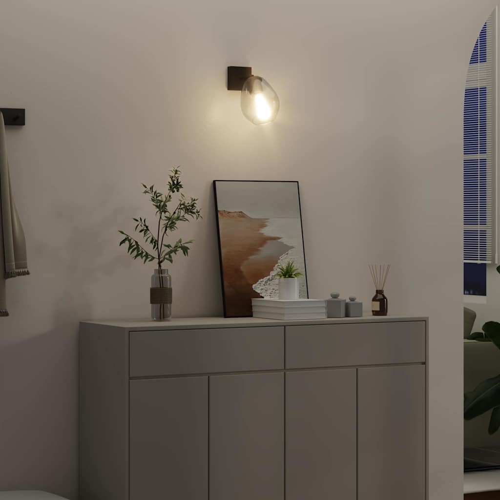 Faretto da soffitto Nero 13 x 13 x 26 cm Vetro e Metallo | homemem39