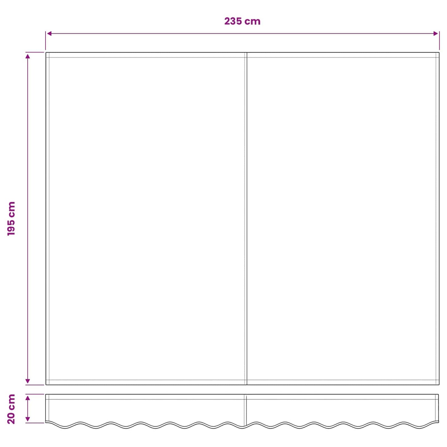 Telo di ricambio per tenda da sole Blu e Bianco 2,5 x 2 m