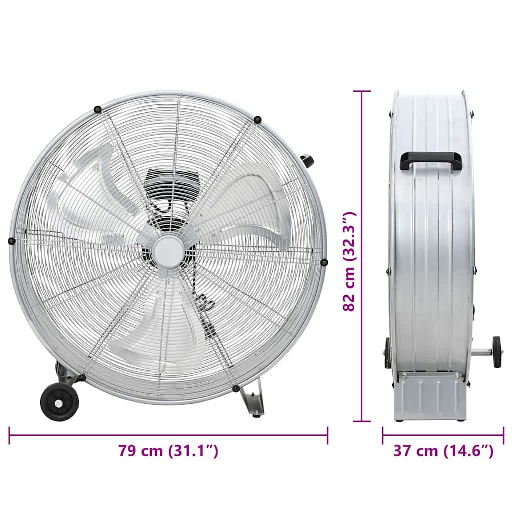 Ventilatore a tamburo Argento 79 x 37 x 82 cm Alluminio | homemem39