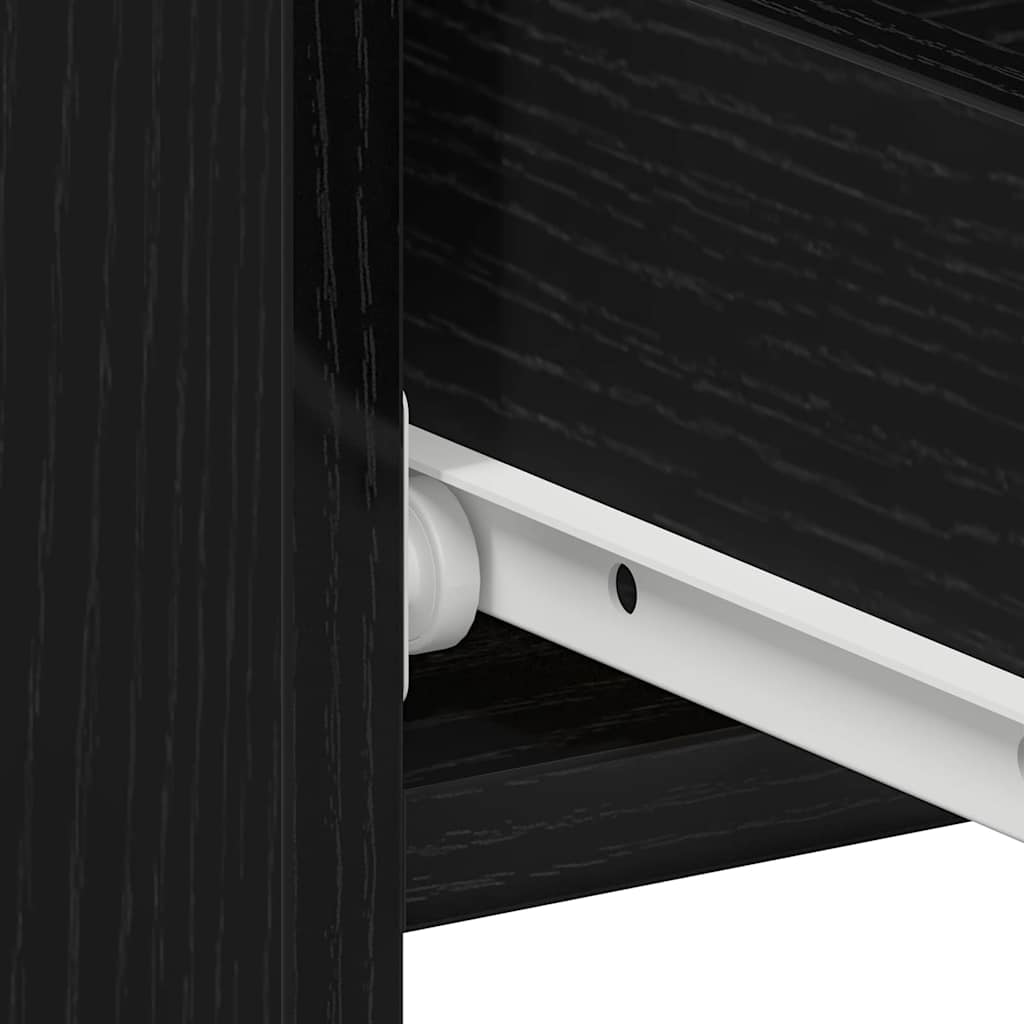 Armadio da Notte con cassetto Rovere Nero 40 x 35 x 62,5 cm