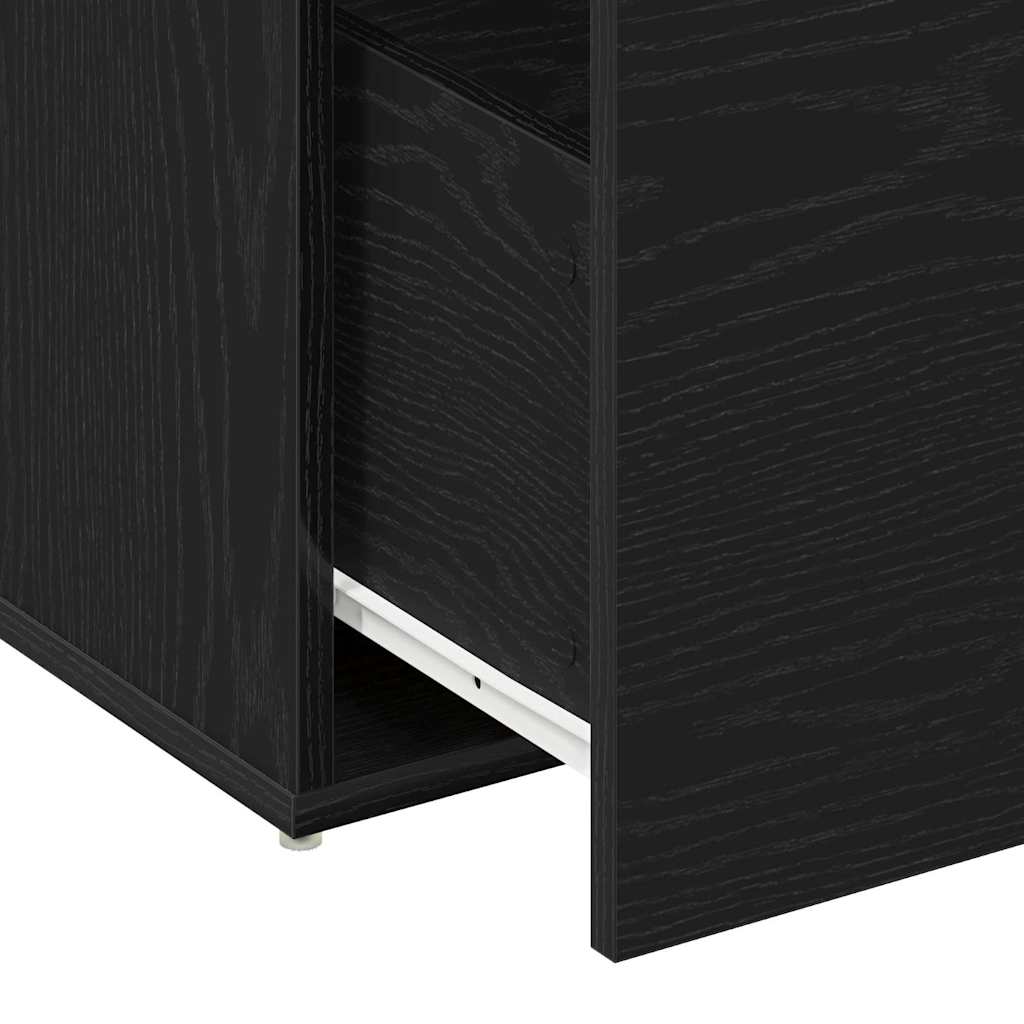 Panca per ingresso con cassetto Rovere Nero 80 x 40 x 45 cm | homemem39