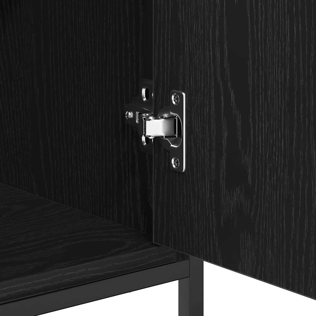 Credenza Rovere Nero 100 x 35 x 80 cm Legno multistrato