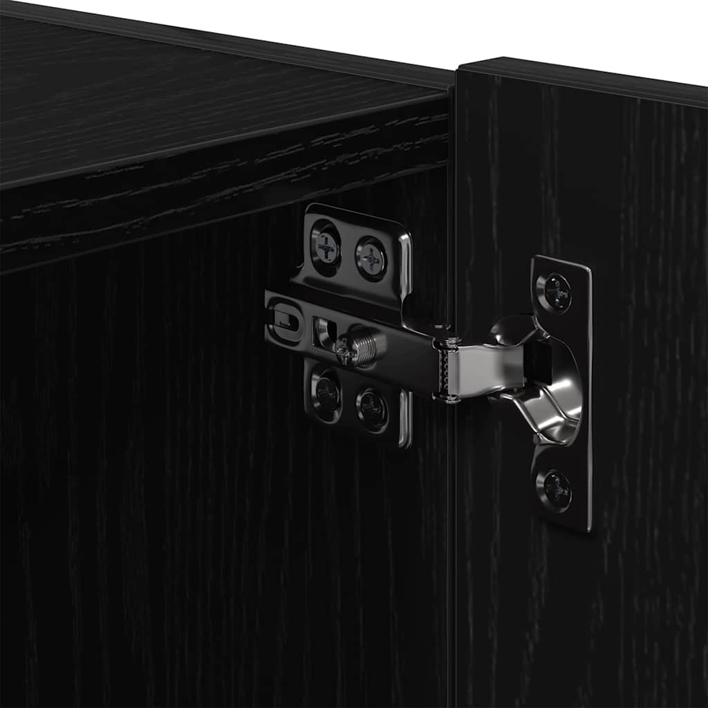 Mobile TV da parete con LED 2 pcs Rovere Nero 100 x 35 x 31 cm