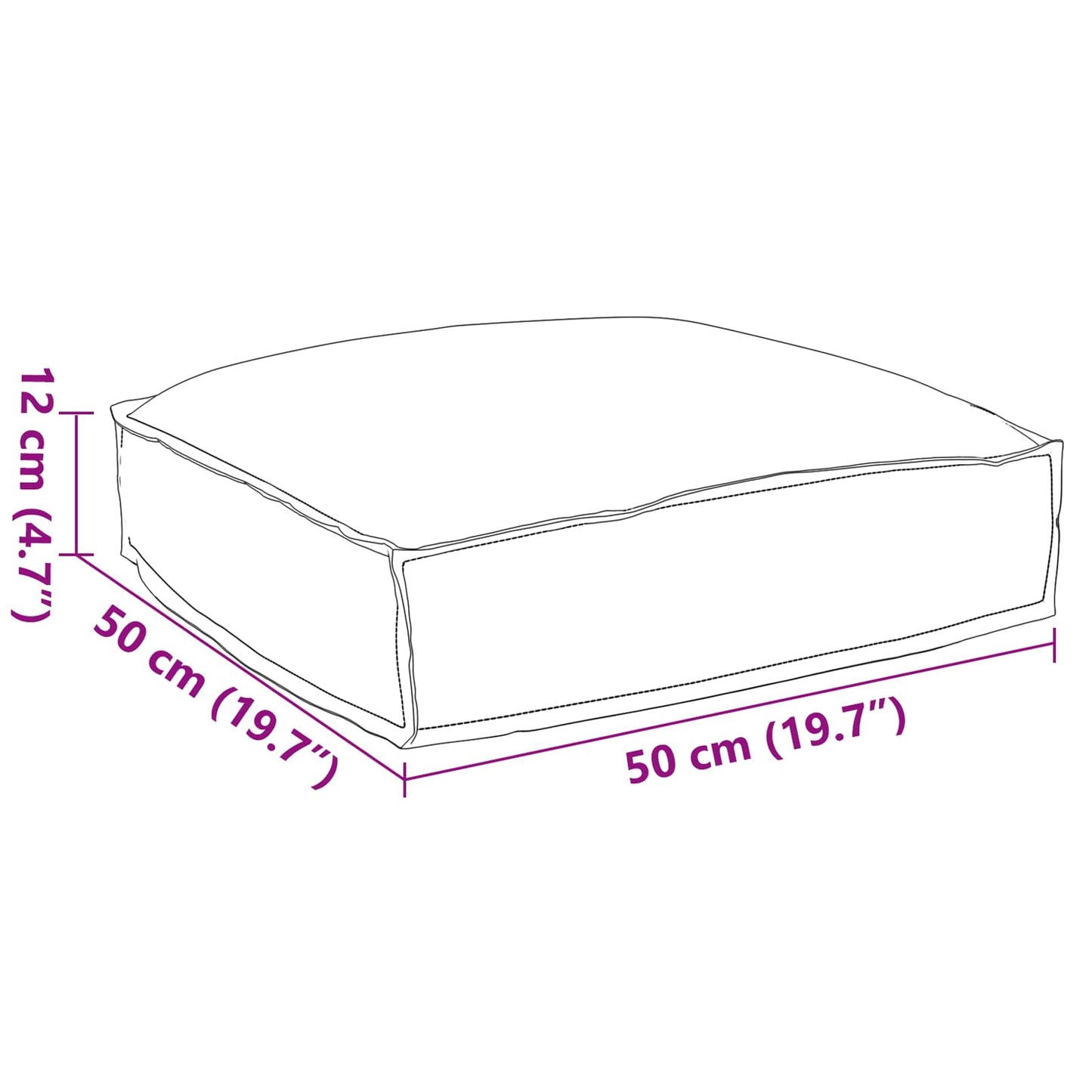 Cuscino Grigio 50 x 50 x 12 cm Tessuto Oxford | homemem39