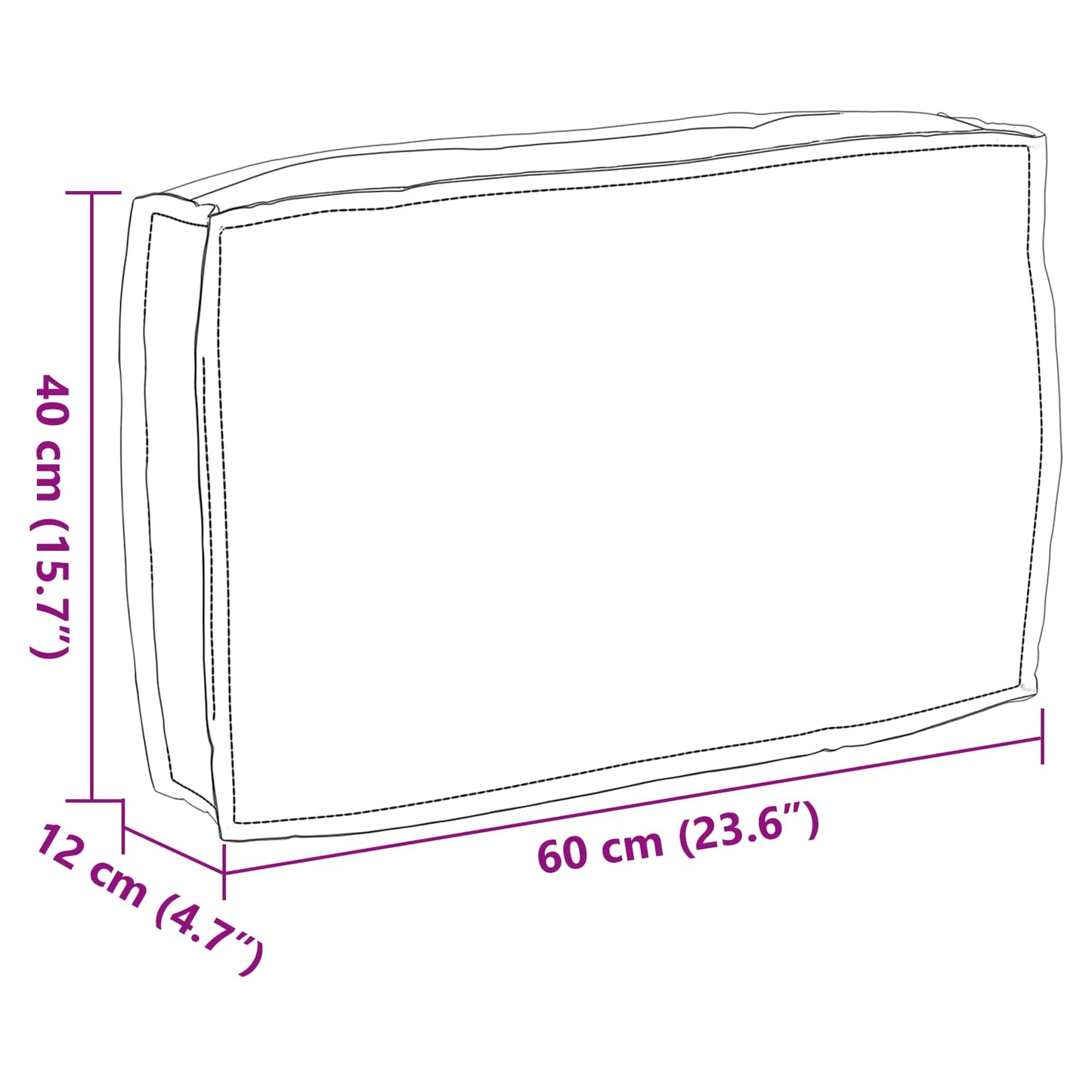 Cuscino Antracite 60 x 40 x 12 cm Tessuto Oxford | homemem39