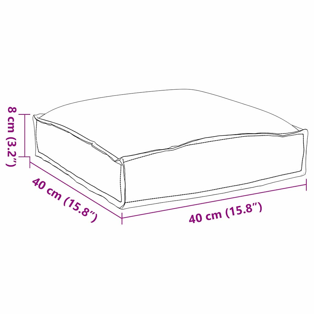 Cuscino 2 pcs Beige 40 x 40 x 8 cm Tessuto Oxford