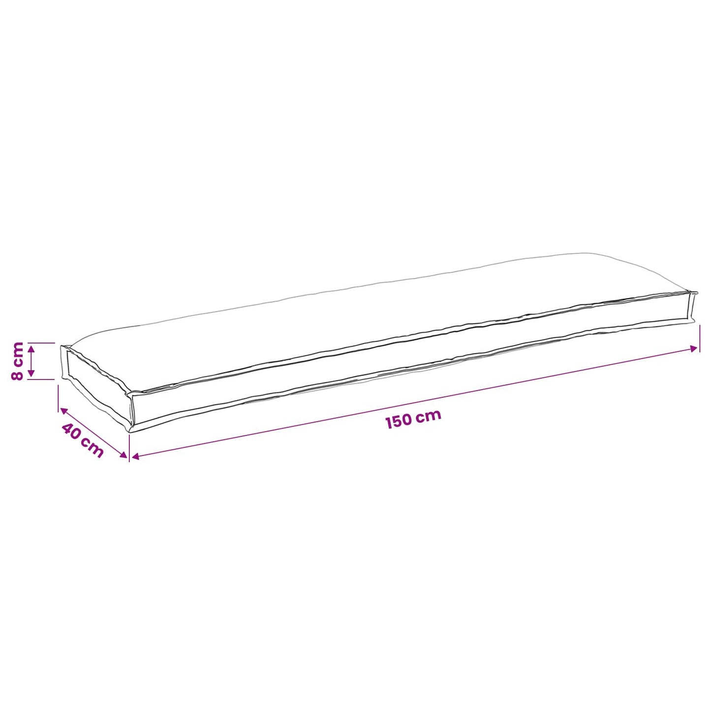 Set di Cuscini per Pallet 2 pcs Crema 150 x 40 x 8 cm | homemem39