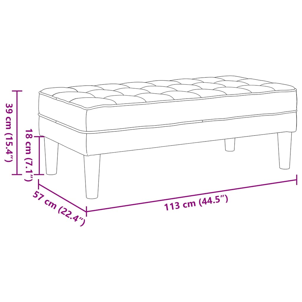 panchina con cuscino Giallo 113 x 57 x 39 cm Velluto | homemem39
