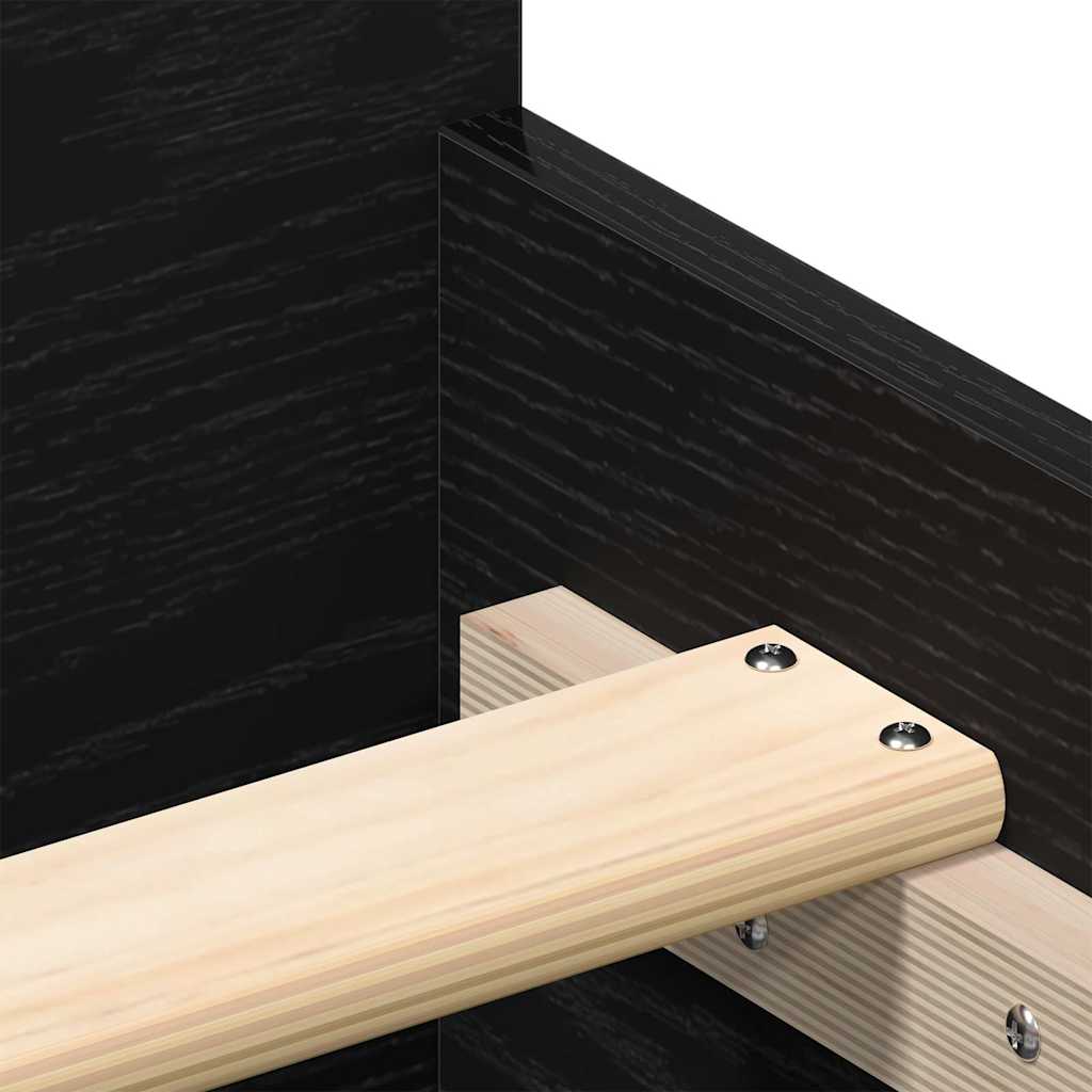 Giroletto senza Materasso Rovere Nero 140x200 cm Truciolato | homemem39